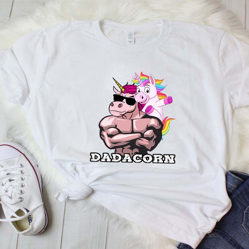Dadacorn Unicorn Dad And Baby Christmas Papa Gift Funny T Shirt 6