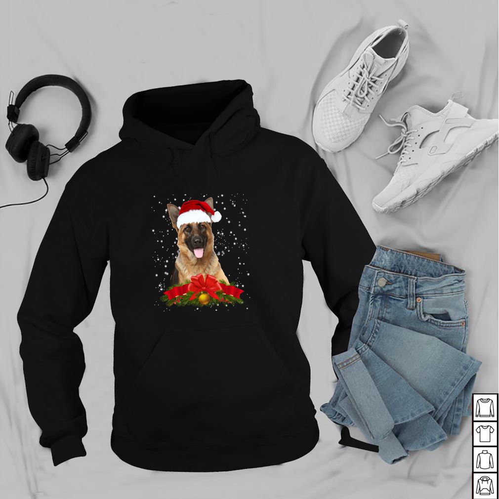 German Shepherd In Christmas Hat Funny Xmas hoodie, sweater, longsleeve, shirt v-neck, t-shirt