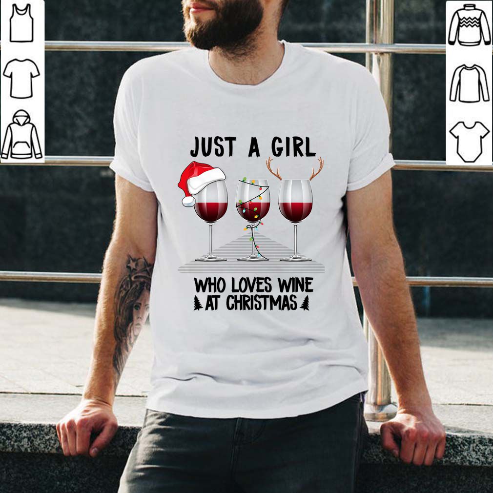 Just A Girl Who Loves Wine At Christmas Tshirt T Shirt 2