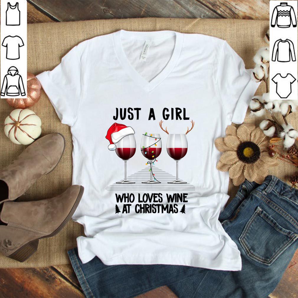 Just A Girl Who Loves Wine At Christmas Tshirt T Shirt 3