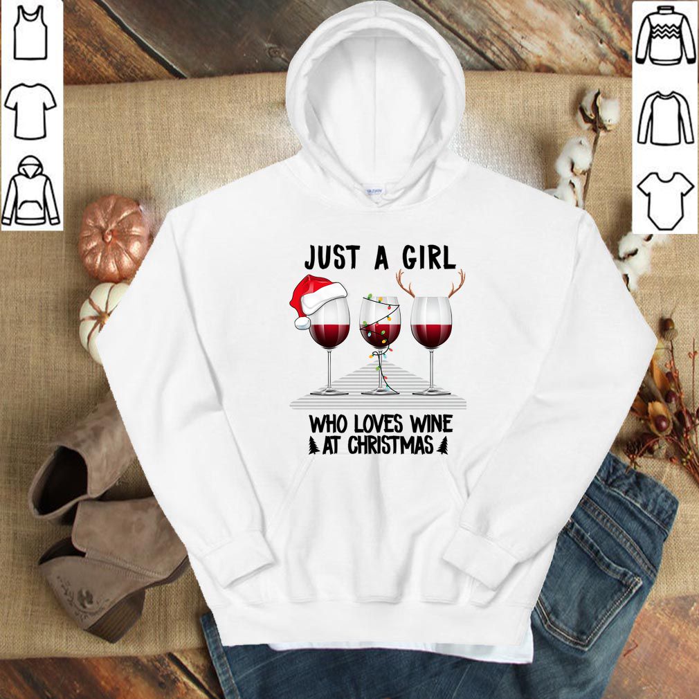 Just A Girl Who Loves Wine At Christmas Tshirt T Shirt 4