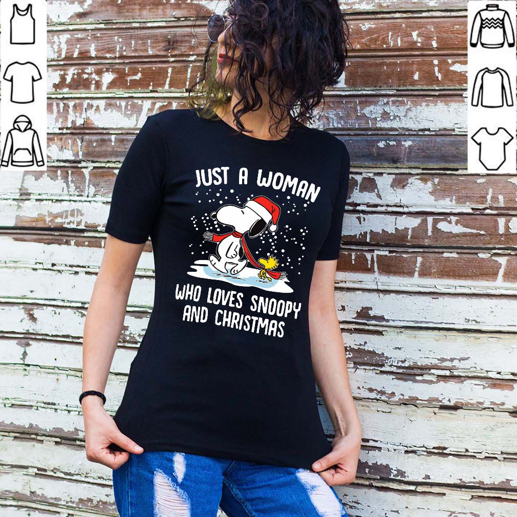 Just A Woman Who Loves Snoopy And Christmas sJust A Woman Who Loves Snoopy And Christmas hoodie, sweater, longsleeve, shirt v-neck, t-shirthirt