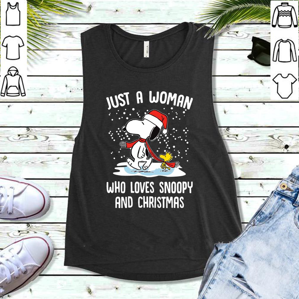 Just A Woman Who Loves Snoopy And Christmas hoodie, sweater, longsleeve, shirt v-neck, t-shirt