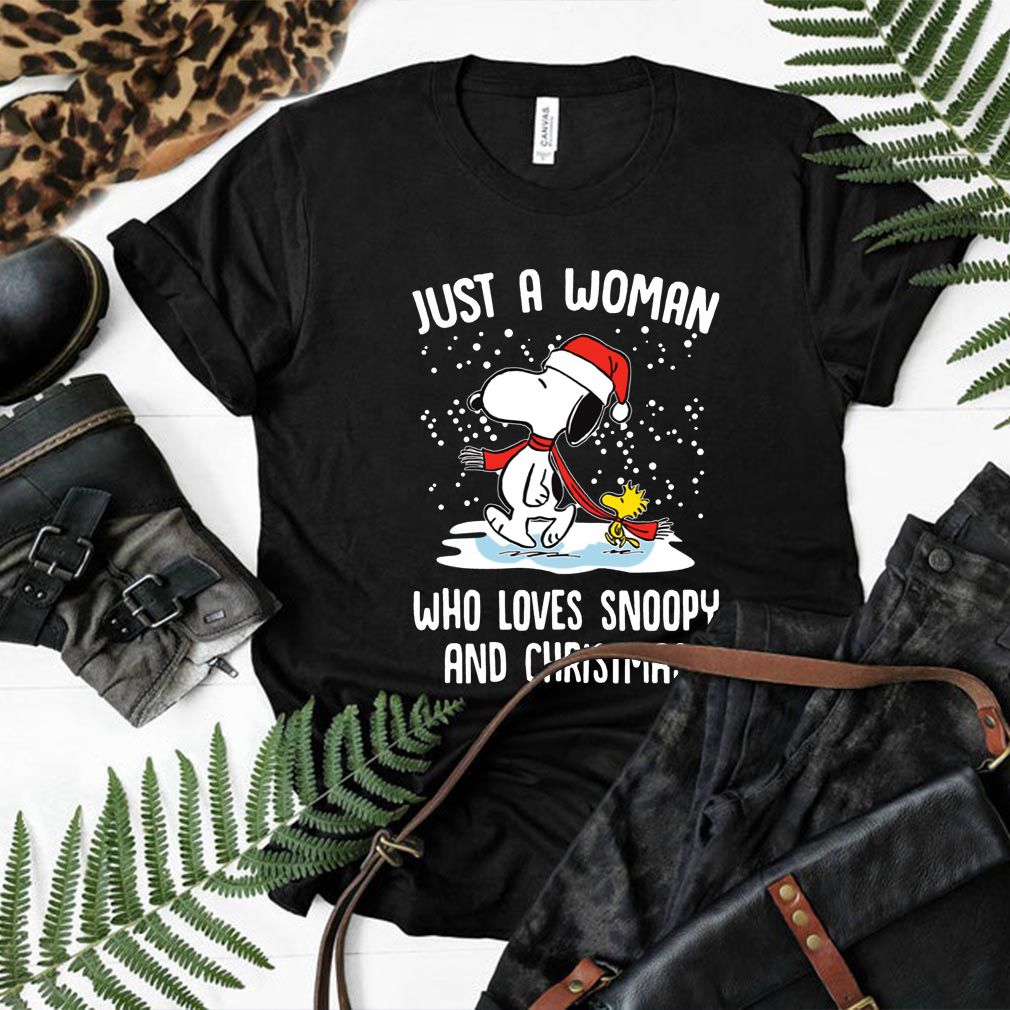 Just A Woman Who Loves Snoopy And Christmas hoodie, sweater, longsleeve, shirt v-neck, t-shirt