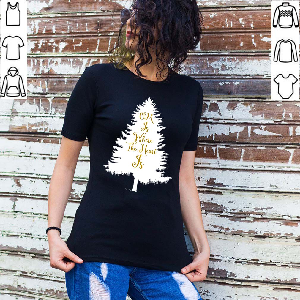 OM Is Where The Heart Is Christmas Tree Yoga T Shirt 2