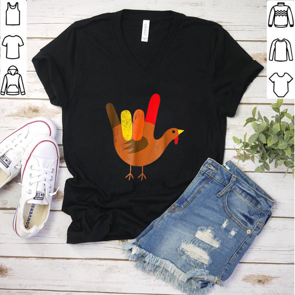 Official American Sign Language I Love You Thanksgiving Turkey hoodie, sweater, longsleeve, shirt v-neck, t-shirt 3