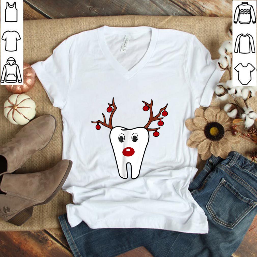 Official Antlers Red Nose Holiday Tooth Reindeer Funny Gifts hoodie, sweater, longsleeve, shirt v-neck, t-shirt