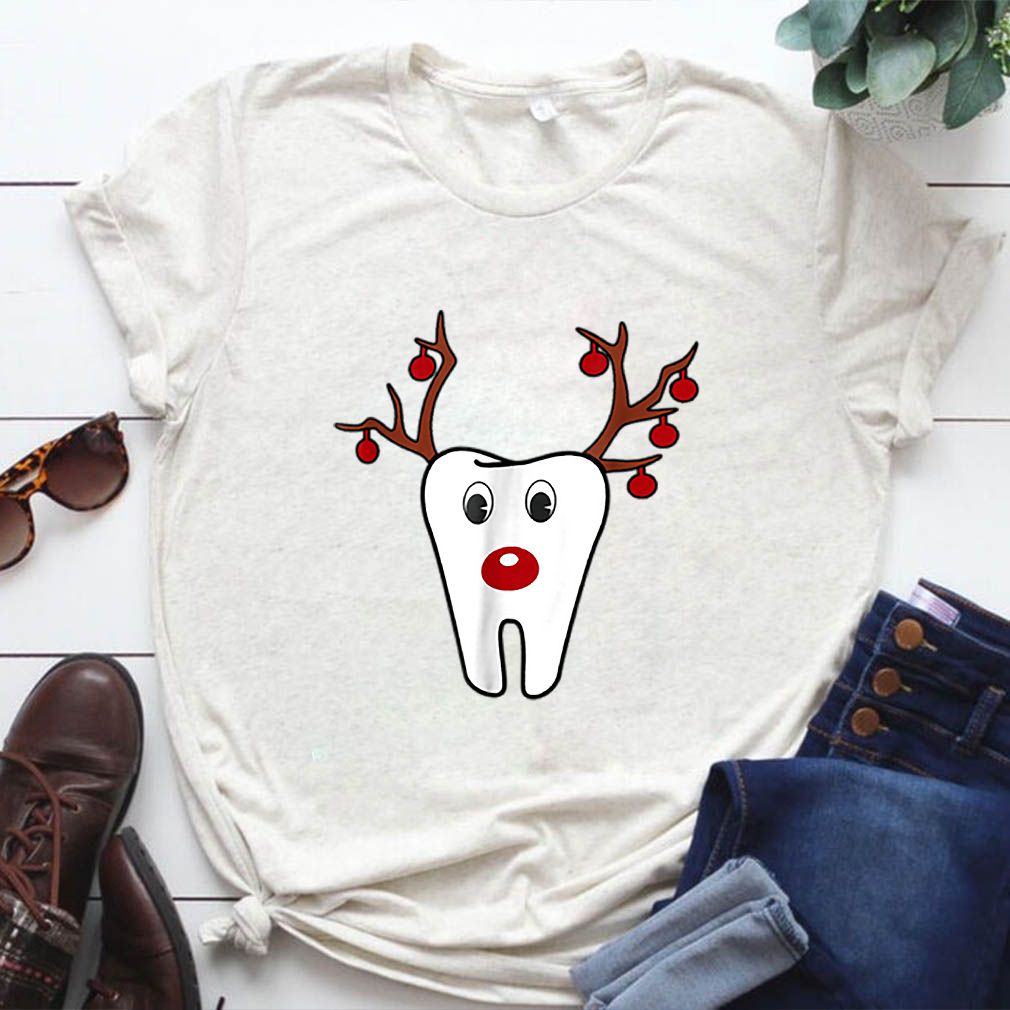 Official Antlers Red Nose Holiday Tooth Reindeer Funny Gifts hoodie, sweater, longsleeve, shirt v-neck, t-shirt