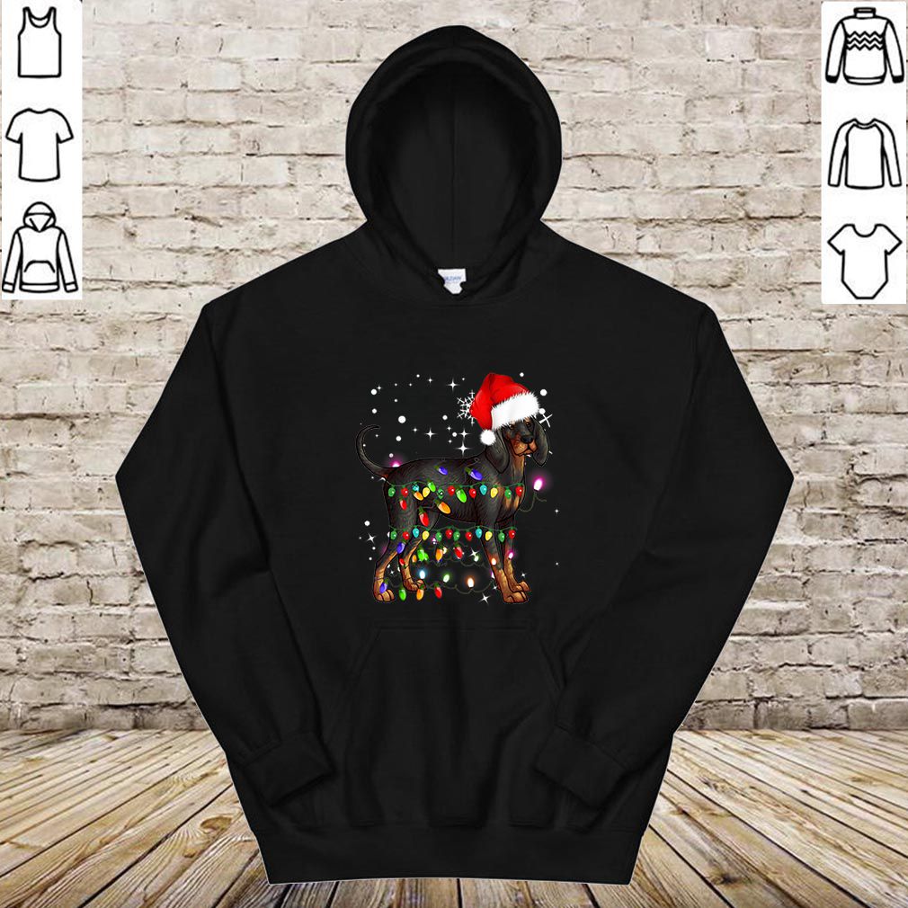 Official Christmas Lights Black And Tan Coonhound Dog hoodie, sweater, longsleeve, shirt v-neck, t-shirt