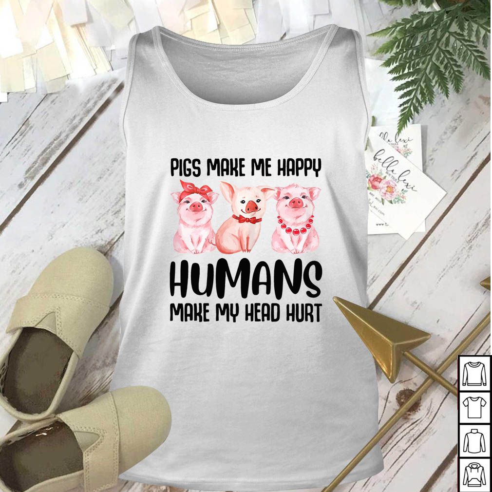 Pigs Make Me Happy Humans Make My Head Hurt Bandana Pigs T-hoodie, sweater, longsleeve, shirt v-neck, t-shirt