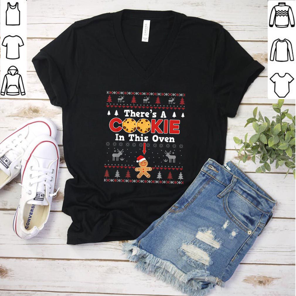 Premium Xmas Couple Matching There’s A Cookie In This Oven Pregnancy hoodie, sweater, longsleeve, shirt v-neck, t-shirt