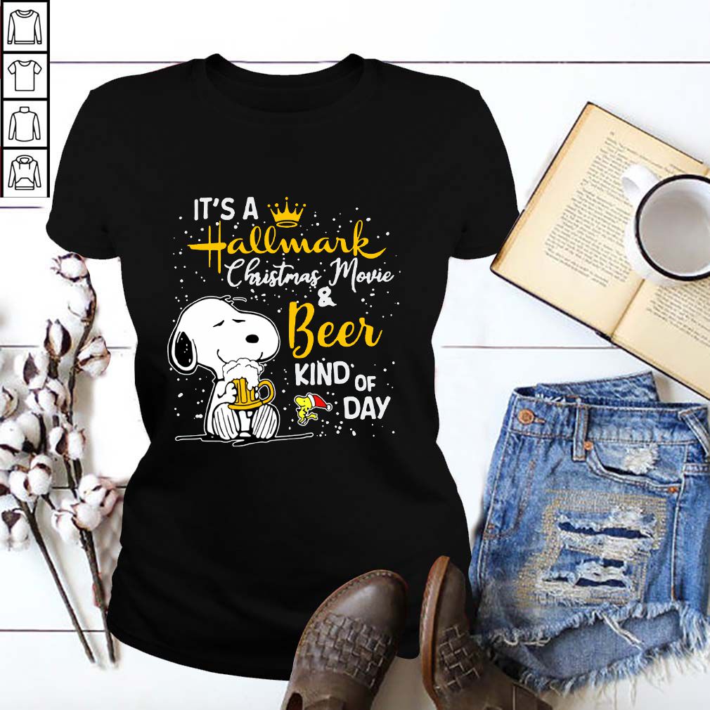 Snoopy And Woodstock It’s A Hallmark Christmas Movie And Beer Kind O hoodie, sweater, longsleeve, shirt v-neck, t-shirt