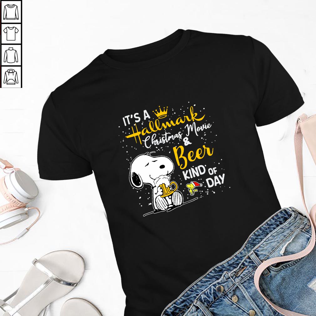 Snoopy And Woodstock It’s A Hallmark Christmas Movie And Beer Kind O hoodie, sweater, longsleeve, shirt v-neck, t-shirt