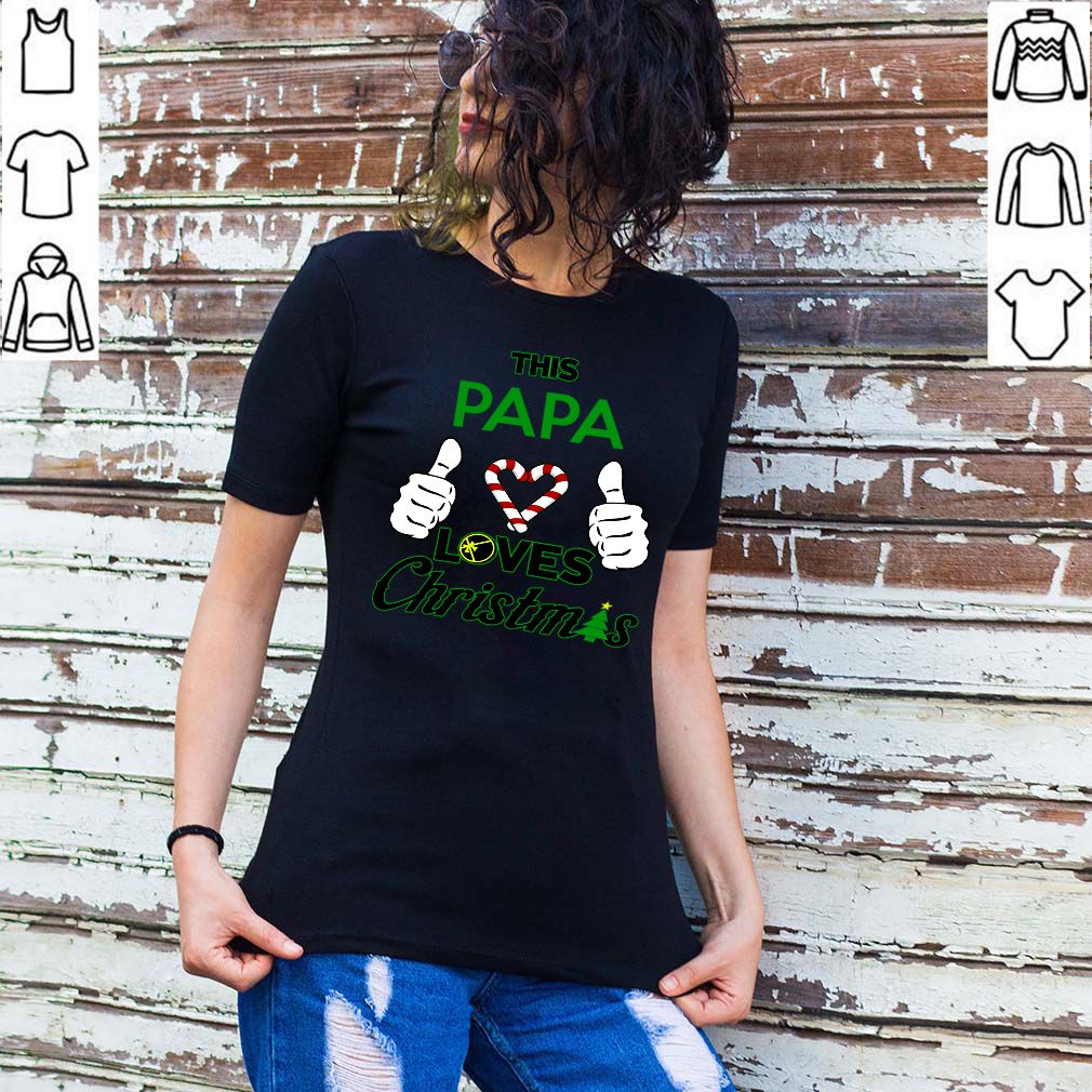 This Papa Loves Christmas Cool Funny Grandparent Holiday T Shirt 2