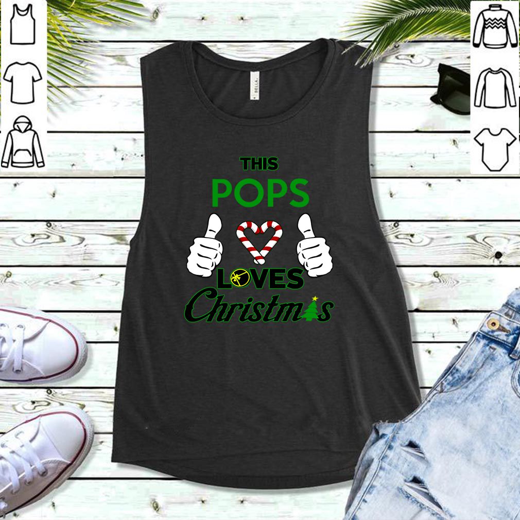 This Pops Loves Christmas Cool Fun Dad Grandparent Holiday T Shirt 5