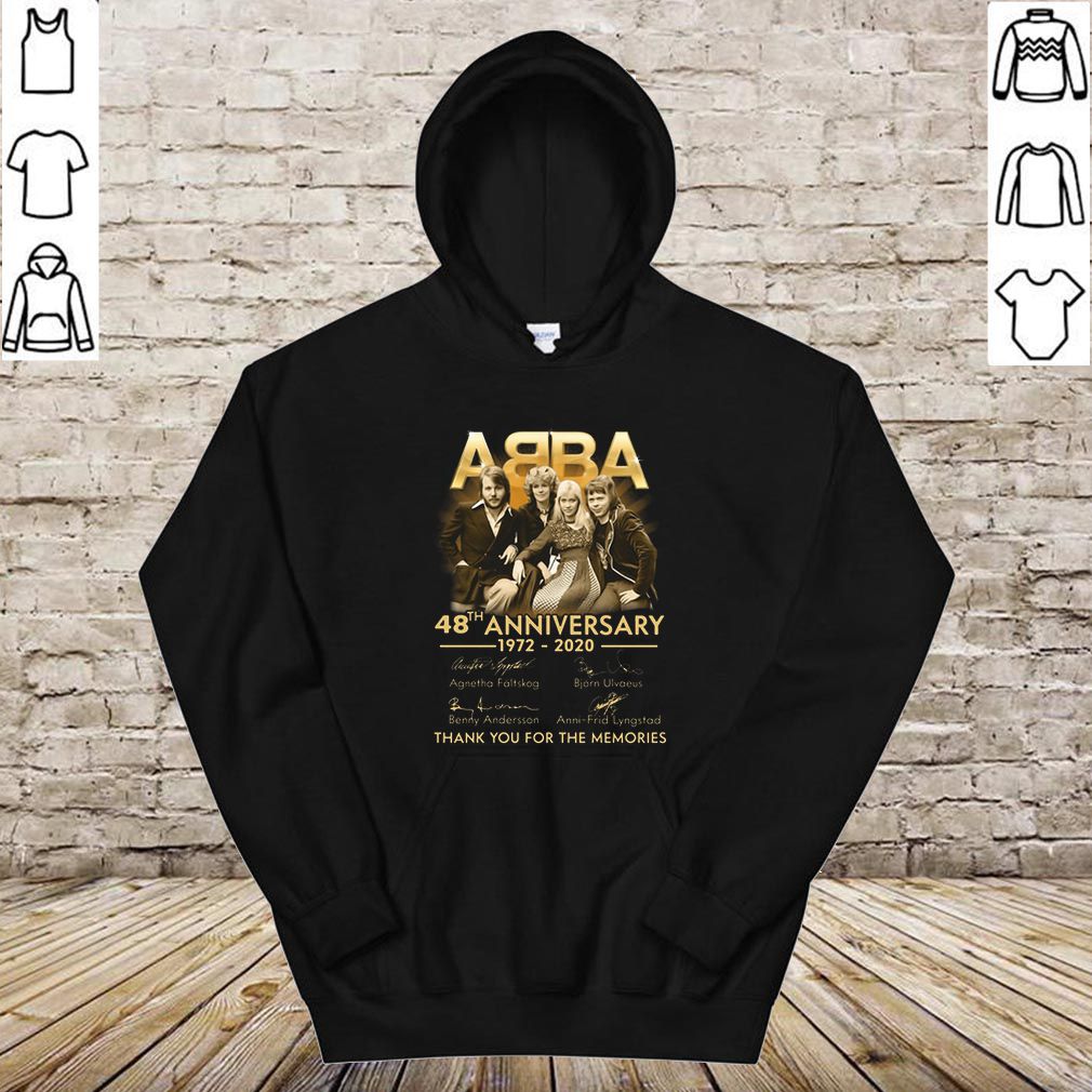 ABBA 48th anniversary 1972-2020 thank you for the memories hoodie, sweater, longsleeve, shirt v-neck, t-shirt