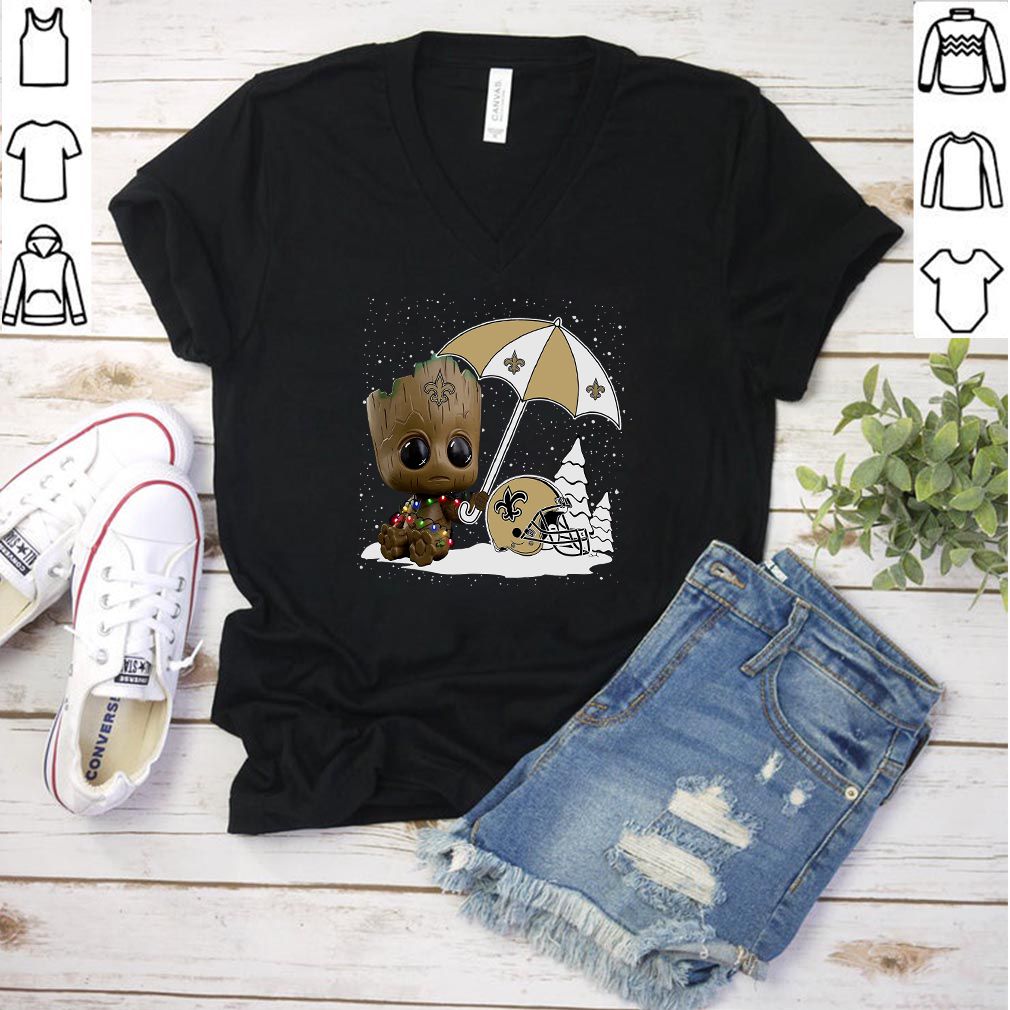Baby Groot New Orleans Saints Christmas Shirt