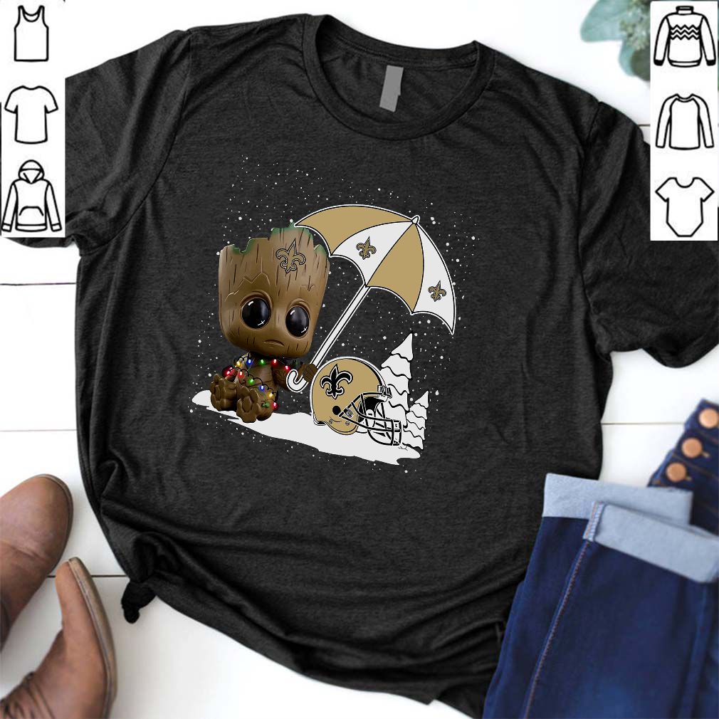 Baby Groot New Orleans Saints Christmas Shirt