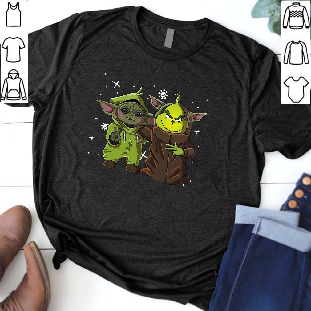 Baby Yoda and Grinch Merry Christmas hoodie, sweater, longsleeve, shirt v-neck, t-shirt