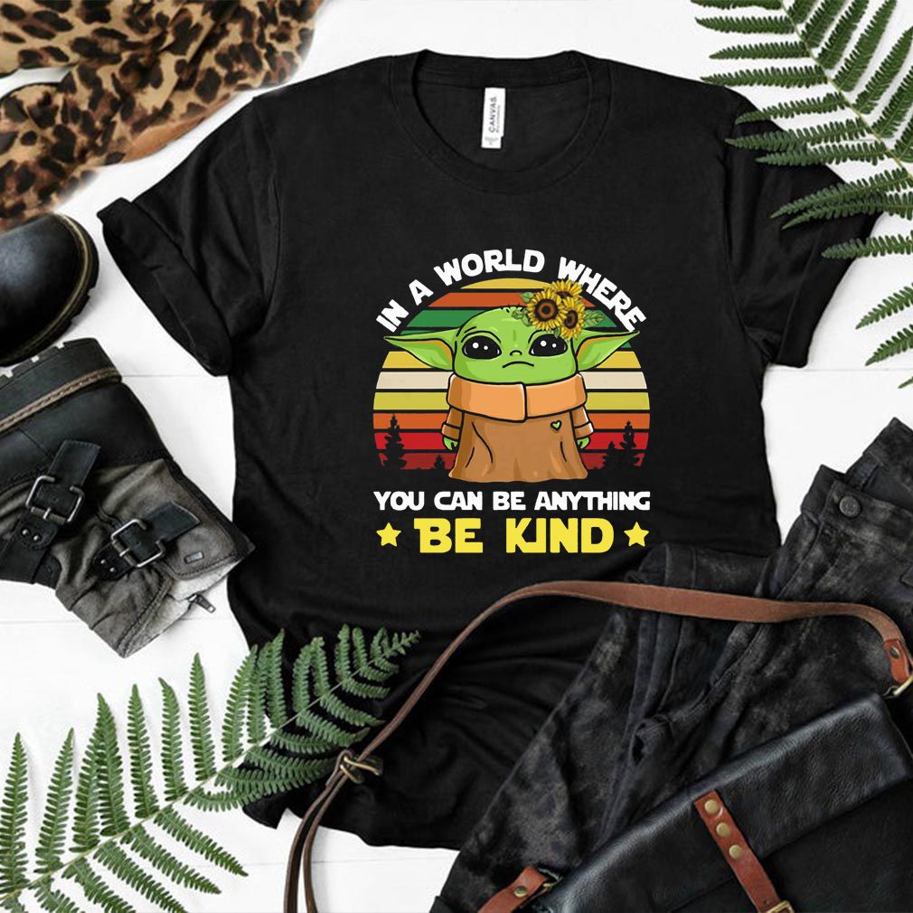 Baby Yoda in a world where you can be anything be kind vintage hoodie, sweater, longsleeve, shirt v-neck, t-shirt
