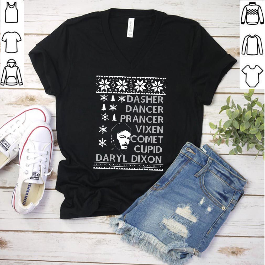 Dasher Dancer Prancer Vixen Comet Cupid Daryl Dixon Christmas Shirt 3