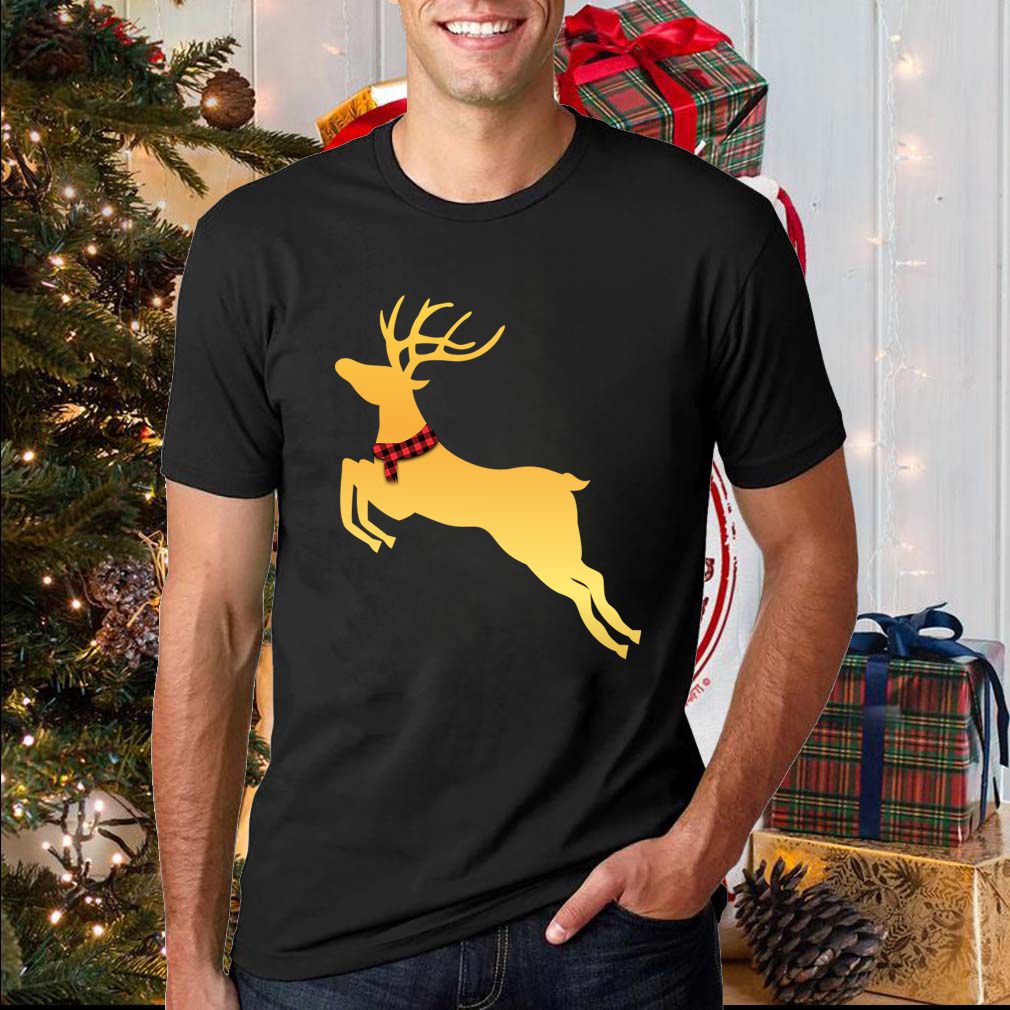 Deer Chrismas Gold T Shirt 2