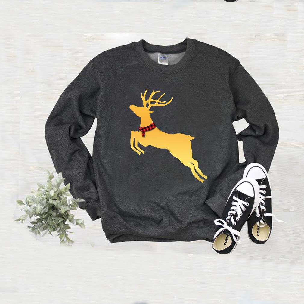 Deer Chrismas Gold T Shirt 5