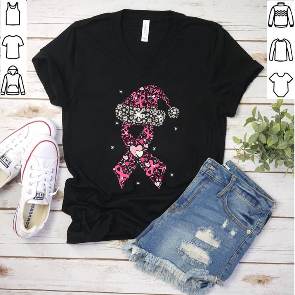 Hot Breast Cancer Christmas Ribbon With Hat hoodie, sweater, longsleeve, shirt v-neck, t-shirt