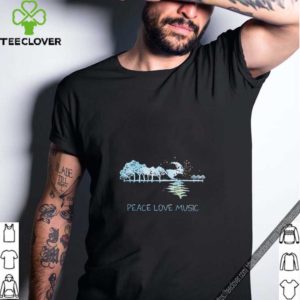 Peace Love Music Guitar Lake Shadow Hippie T-Shirt