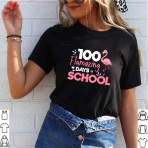 100 Amazing Days Of School Cute Flamingo Pun Student Teacher T Shirt 2