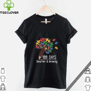 100 days smarter & growing tree of life puzzle Autism Awareness shirt