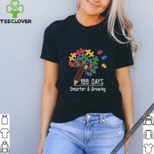 100 days smarter & growing tree of life puzzle Autism Awareness shirt
