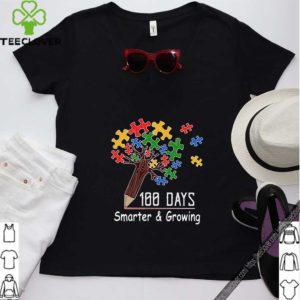 100 days smarter & growing tree of life puzzle Autism Awareness shirt