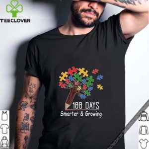 100 days smarter & growing tree of life puzzle Autism Awareness shirt