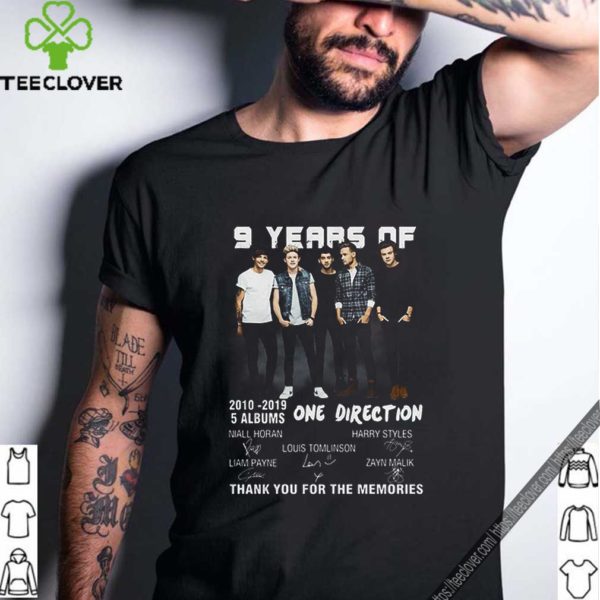 9 years of One Direction thank you for the memories signatures hoodie, sweater, longsleeve, shirt v-neck, t-shirt