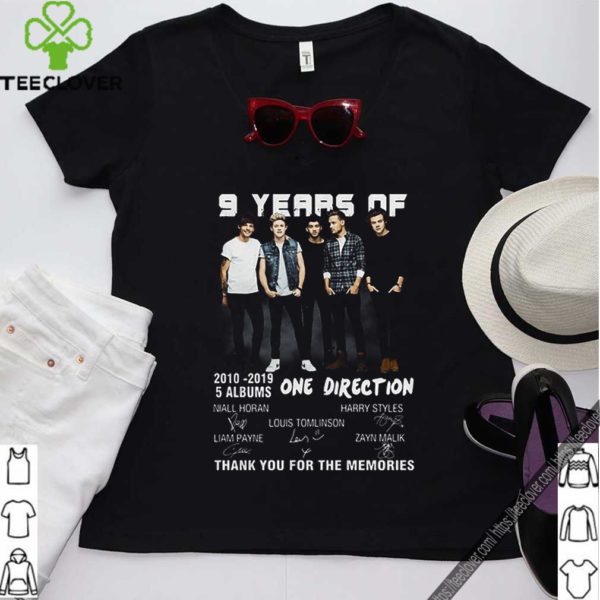 9 years of One Direction thank you for the memories signatures hoodie, sweater, longsleeve, shirt v-neck, t-shirt