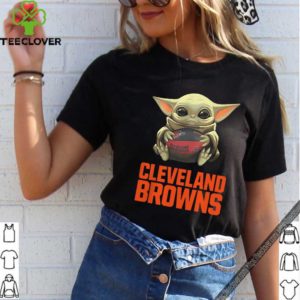 Baby Yoda Hug Cleveland Browns Logo Star Wars shirt