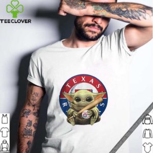 Baby Yoda Hug Texas Rangers Logo Star Wars shirt