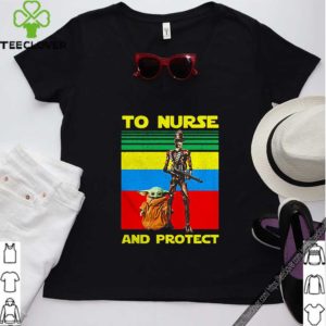 Baby Yoda and IG-11 to nurse and protect vintage shirt