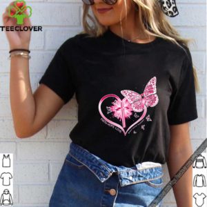Butterflies heart faith hope love breast cancer awareness shirt