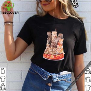 Cats sitting on pizza shirt