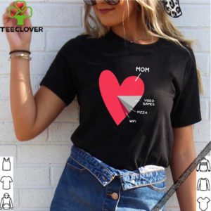 FUNNY HEART MOM VIDEO GAMES PIZZA WIFI shirt
