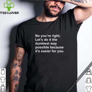 No you’re right let’s do it the dumbest way possible because it’s easier for you hoodie, sweater, longsleeve, shirt v-neck, t-shirt
