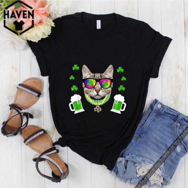St Patrick’s Day 2018 Funny Cat Sunglasses Beer Bead hoodie, sweater, longsleeve, shirt v-neck, t-shirt
