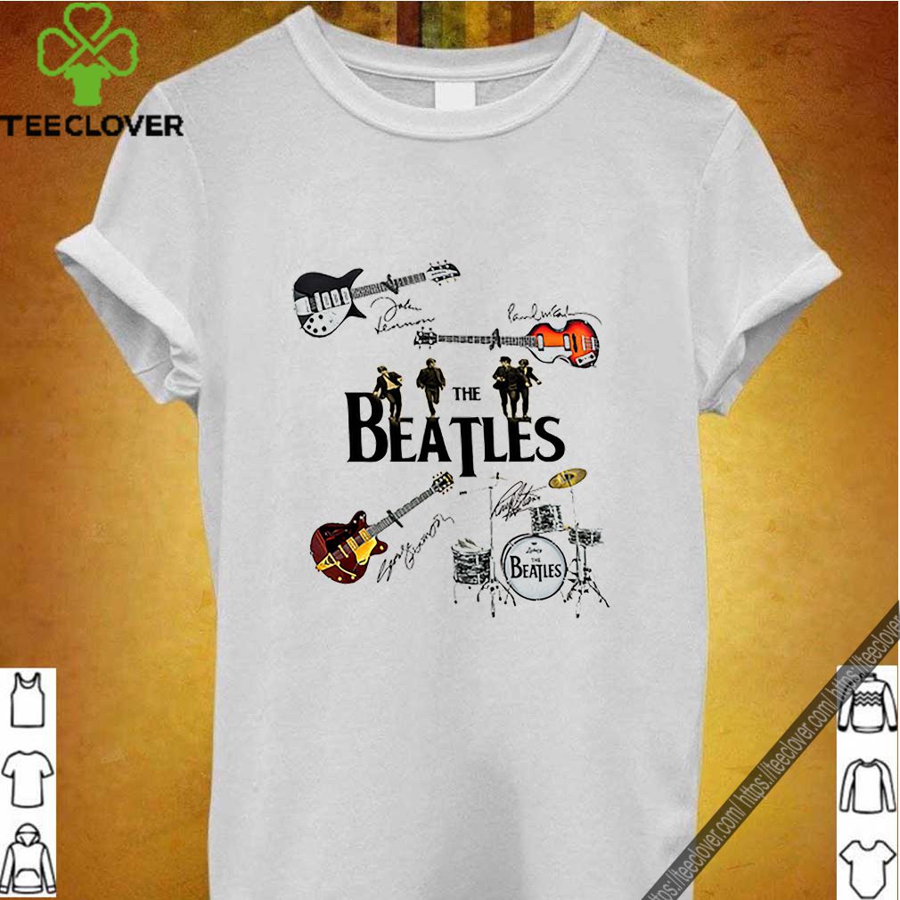 The Beatles Guitars drummer signatures shirt 6 The Beatles Guitars drummer signatures shirt