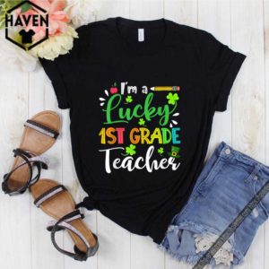 Top Lucky 1st Grade Teacher Shamrock Top Hat St Patrick’s Day shirt 1 Shirt, hoodie, sweater, long sleeve and tank top