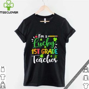 Top Lucky 1st Grade Teacher Shamrock Top Hat St Patrick’s Day shirt 2 Shirt, hoodie, sweater, long sleeve and tank top