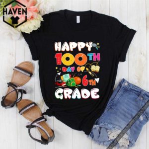 100 Days Of School Teacher Student Cute 6th Grade Elementary T-Shirt