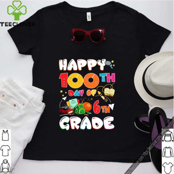 100 Days Of School Teacher Student Cute 6th Grade Elementary T-Shirt