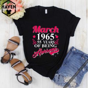 55th Birthday Party Gift - March 1965 - 55th Birthday T-Shirt